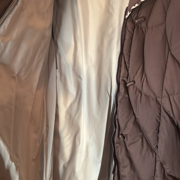 80s featherweights quilted feather puffy long down coat with hood - Picture 14 of 15